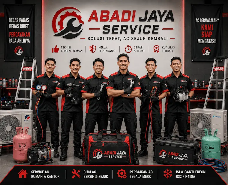  foto teknisi service AC